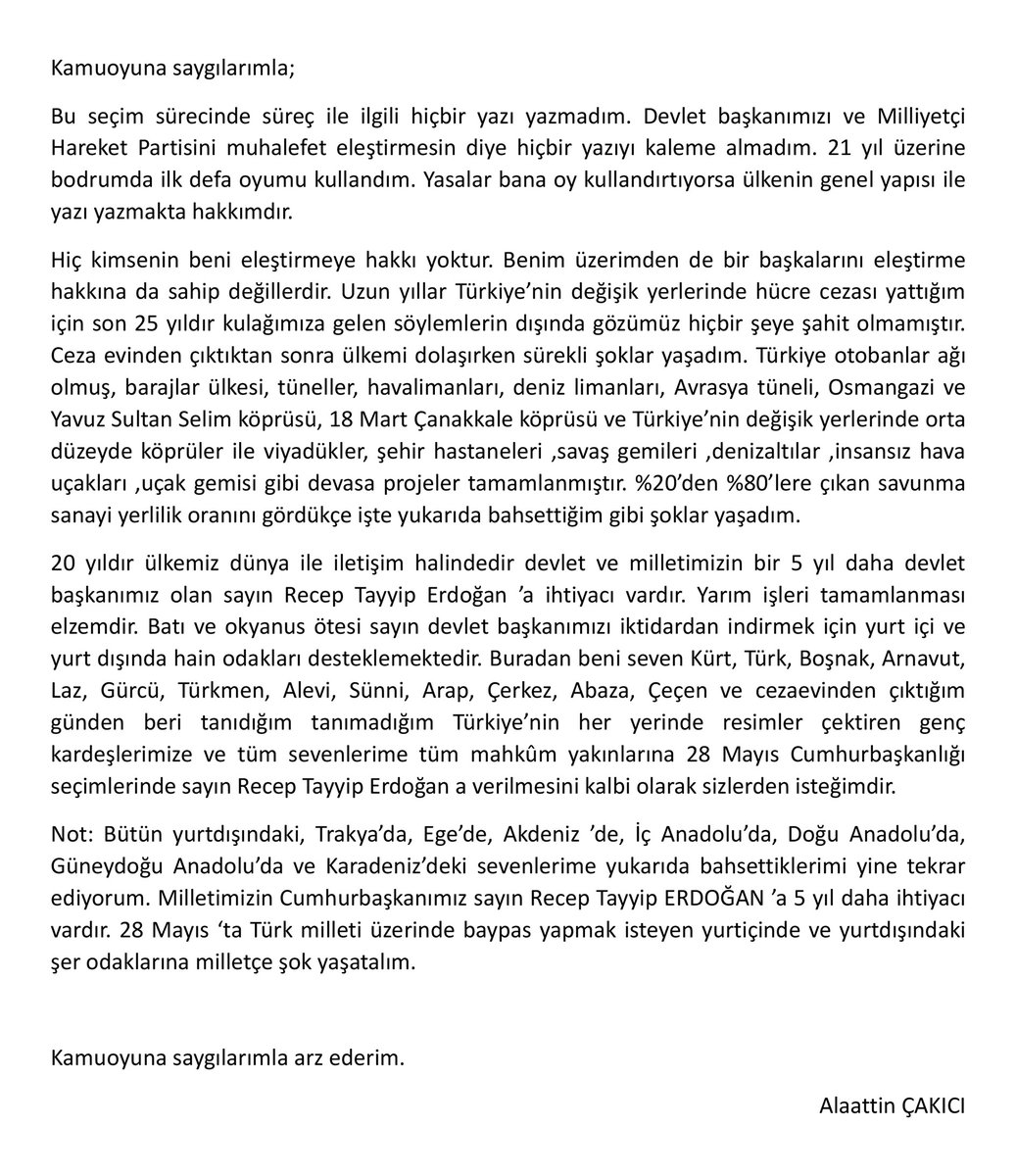 Alaattin Çakıcı (@alattincakici) on Twitter photo 