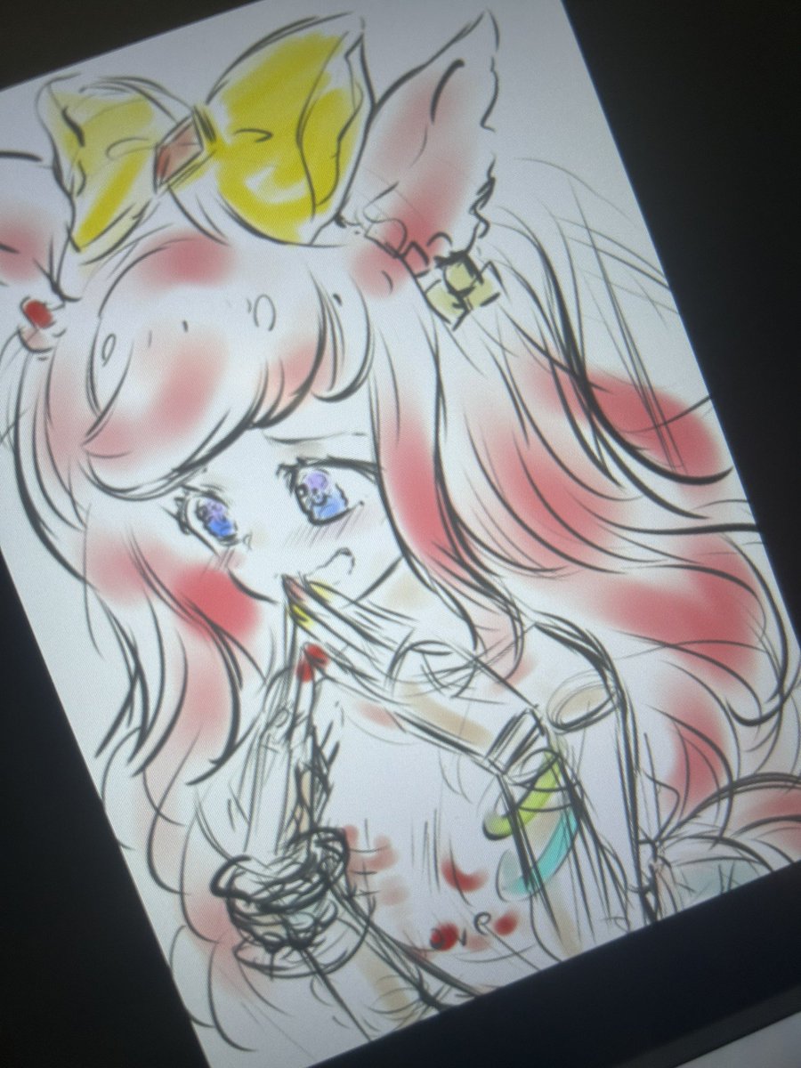 アグネスデジタル(ウマ娘) 「デジたんペン入れしてる ペン入れ前のラフはコチラ!」|なまちょこ／ウマ娘5th土曜日のイラスト