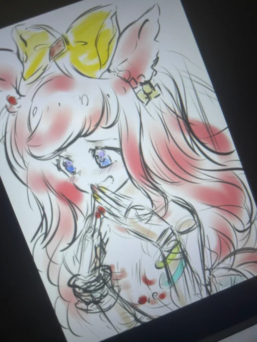 デジたんペン入れしてる ペン入れ前のラフはコチラ!