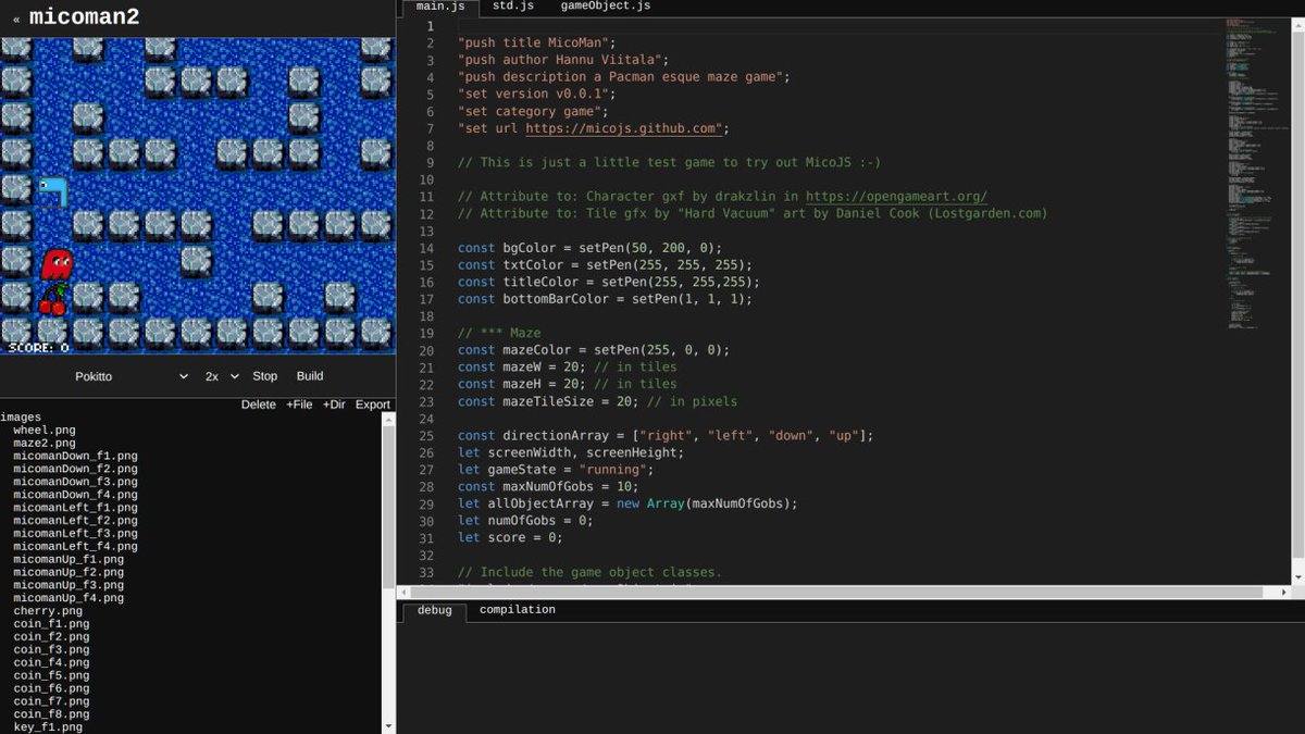 An on-going #pokitto #micojsjam here: itch.io/jam/micojs-gam… . You can easily make a javascript game for many retro-like MCU devices using a brand new web ide! Join the jam now, it is fun and have nice prizes!
#retrogames #c64 #8bit #pixelart 
youtu.be/UOt0IfjB504