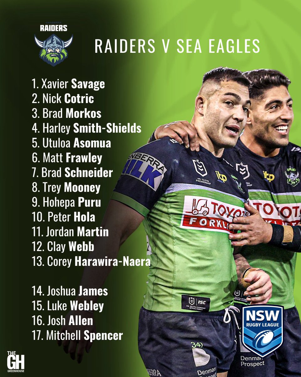 The Greenhouse on Twitter "Canberra Raiders name their NSW Cup team to