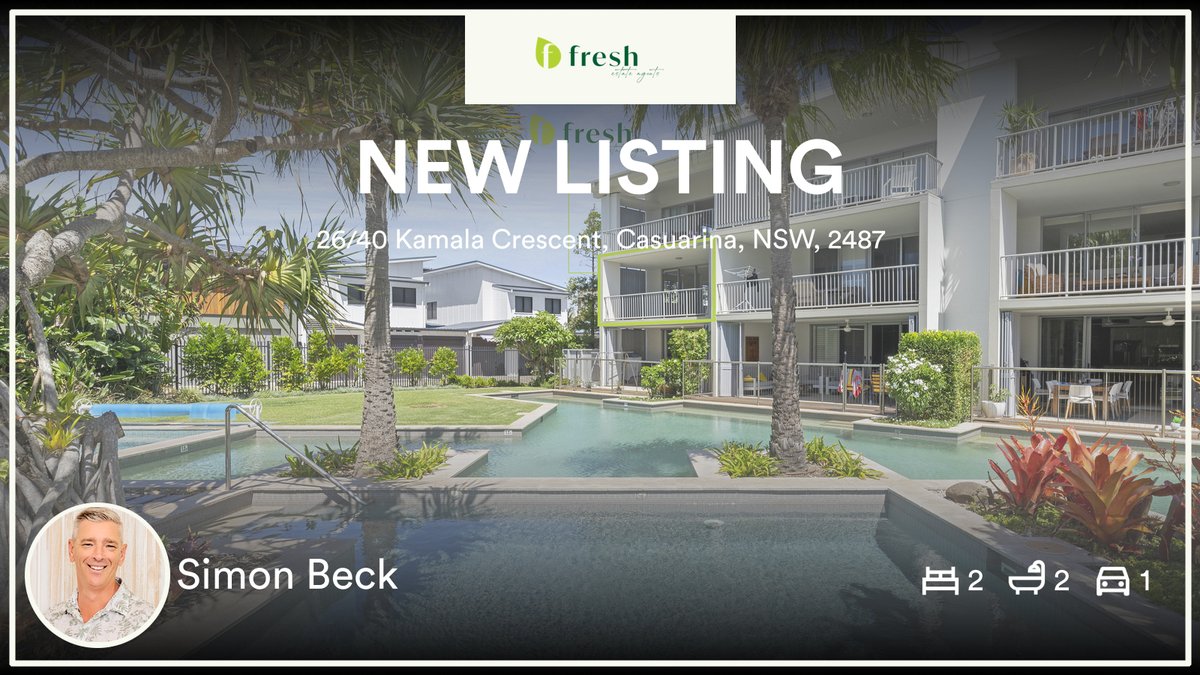 🛌 2 🛀 2 🚘 1
📍 26/40 Kamala Crescent, Casuarina, NSW, 2487

Our agent’s latest listing on RateMyAgent

rma.reviews/xLL3kkk8Domc

...
#ratemyagent #realestate #Fresh_Estate_Agents