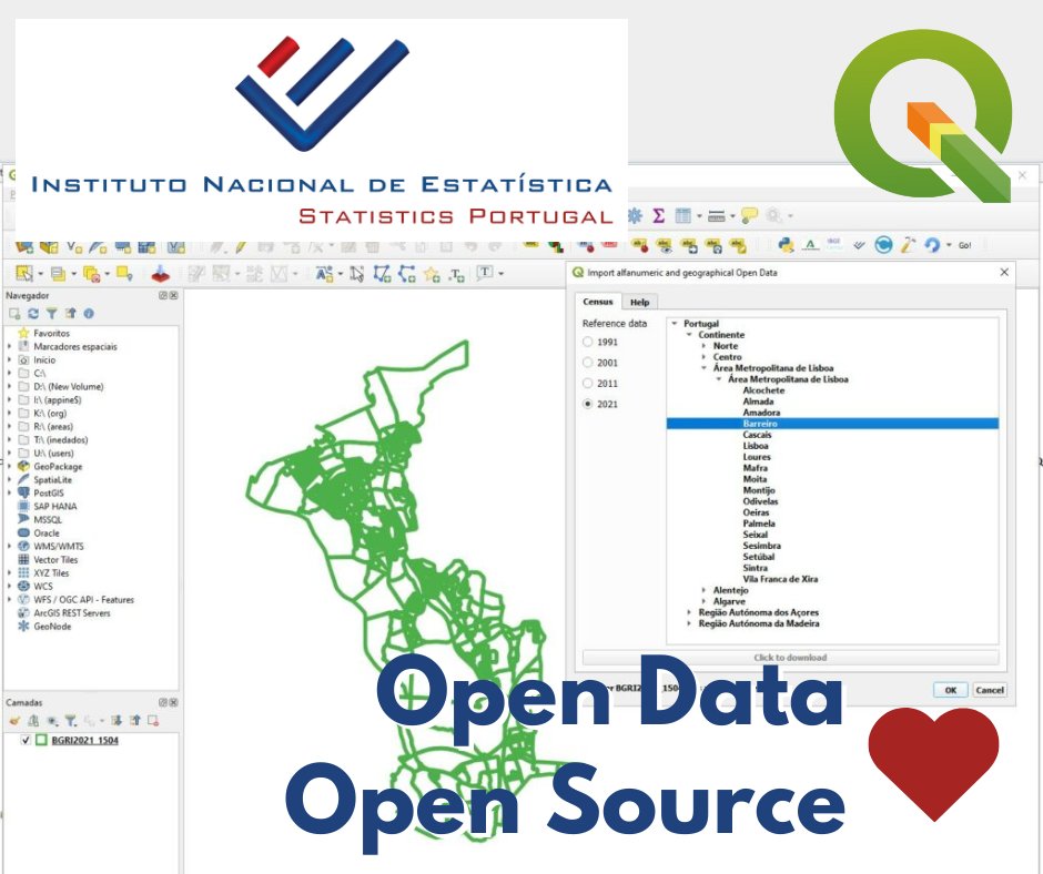 O QGIS está na génese dos dados geográficos dos censos 2011 e 2021 produzidos pelo Instituto Nacional de Estatística (ine.pt). Esses dados estão à distância de um clique através de um plugin produzido pelo próprio INE.

qgis.pt/qgis-na-constr…
