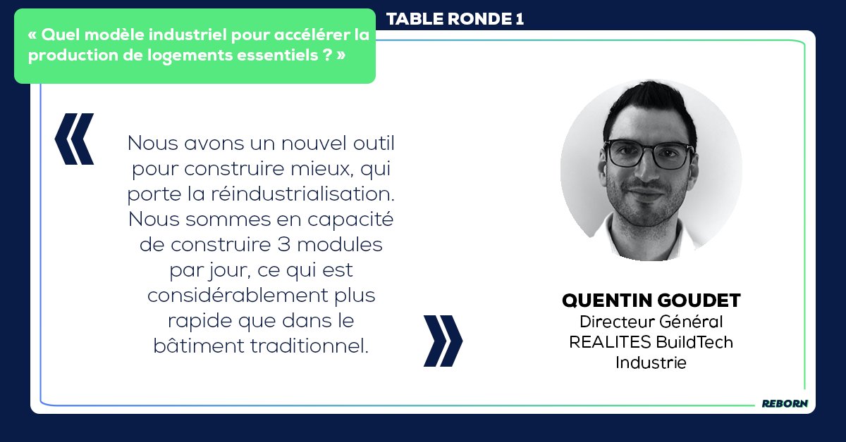 realites's tweet photo. Le secteur de la construction doit se réinventer, c'et pour cela que #REALITESBuildTech porte cette ambition : construire mieux, plus vite et moins cher. #REBORN #Réindustrialisation https://t.co/qkofrnoiZK