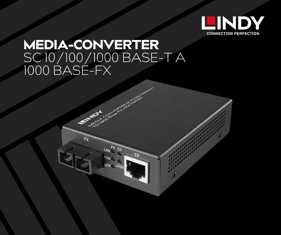 LINDYITALIA's tweet photo. Il Lindy Media Converter estende la connessione tra dispositivi di rete con cavi in fibra ottica multimodale fino a una distanza massima di 550 m. 
L'installazione è semplice grazie al plug-and-play.
👉Vai al prodotto: Art. 25119 https://t.co/e3wiqLCacP
#Lindy https://t.co/SgmDdG3QG4