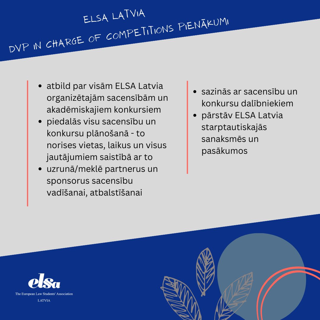 ELSALatvia's tweet photo. Jaunās Valdes vēlēšanas tuvojas 📢
Iepazīsti ELSA Latvia valdi!

ELSA Latvia viceprezidents sacensību organizēšanā Kristers Pētersons dalās ar savām domām! https://t.co/Bgy1GrKXkf