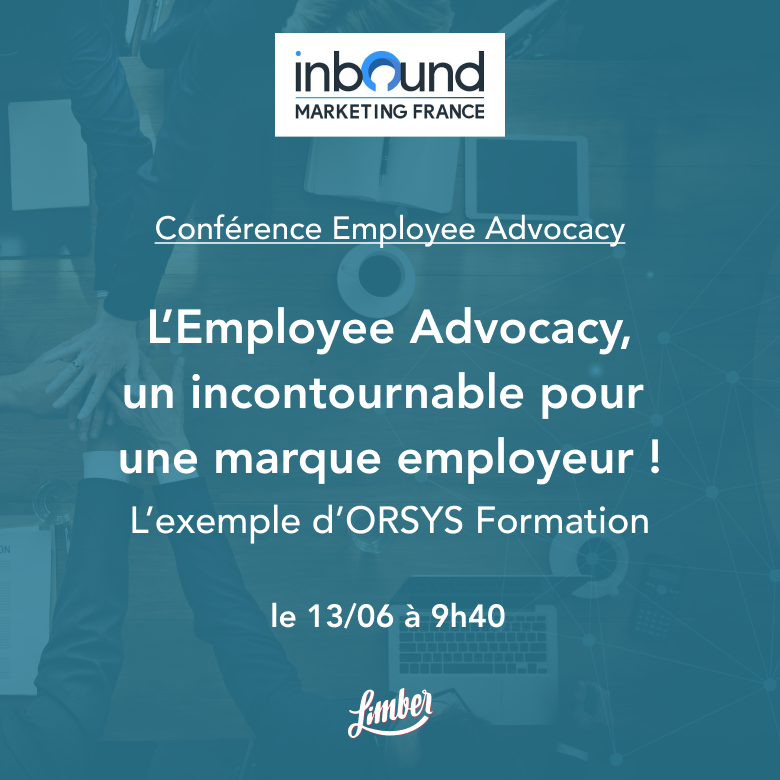Limber (@limber_io) on Twitter photo 🚀 SAVE THE DATE ! Rendez-vous le 13 Juin à 9h40 au salon #IMF23 organisé par nos amis <a href="/we_are_inbound/">Intelligence Marketing Day</a> !
A cette occasion, nous verrons en quoi l'#EmployeeAdvocacy est devenu un incontournable pour sa #MarqueEmployeur.
See you there !👋🏼😃
#IMF23 🚀 SAVE THE DATE ! Rendez-vous le 13 Juin à 9h40 au salon #IMF23 organisé par nos amis <a href="/we_are_inbound/">Intelligence Marketing Day</a> !
A cette occasion, nous verrons en quoi l'#EmployeeAdvocacy est devenu un incontournable pour sa #MarqueEmployeur.
See you there !👋🏼😃
#IMF23
