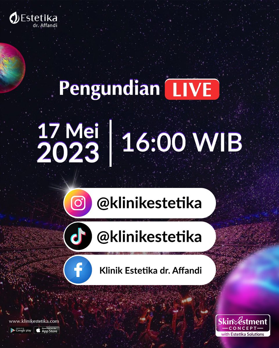 klinikestetika's tweet photo. KEDAfren!!

Buat kamu yang masih bingung gimana cara mengikuti Subsidi "Ticket War" Coldplay, kamu bisa langsung cek video di atas!

Selain Subsidi "Ticket War" Coldplay, Estetika dr. Affandi memberikan bonus hadiah untuk 25 pemenang yang beruntung. https://t.co/ZrkOcKfafb