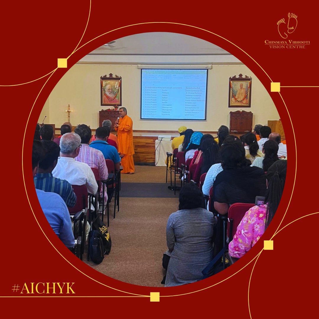 CVibhooti's tweet photo. Welcoming 70 delegates, who are representing their Centres at the 33rd AICHYK Conference.
His Vision, Our Mission
#AICHYK #CHYK #ChinmayaYuvaKendra #AllIndiaChinmayaYuvaKendra #YuvaKendra #Youth #ChinmayaMissionYouth #CHYKConference #SwamiChinmayananda #ChinmayaVibhooti https://t.co/ZBl3YA4k01