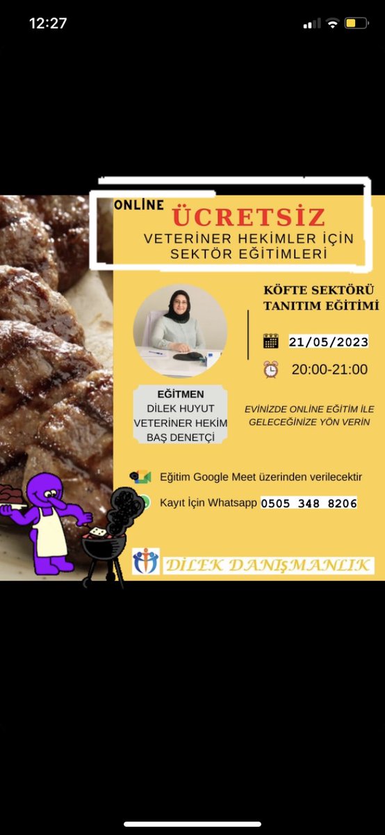 Veteriner Hekim ve öğrenci meslektaşlarım 

ÜCRETSİZ

21/05/2023 Pazar akşamı ücretsiz online sektör tanıtım seminerime davetlidir. 
Kayıt için whatsapp 05053488206
#veterinerhekim