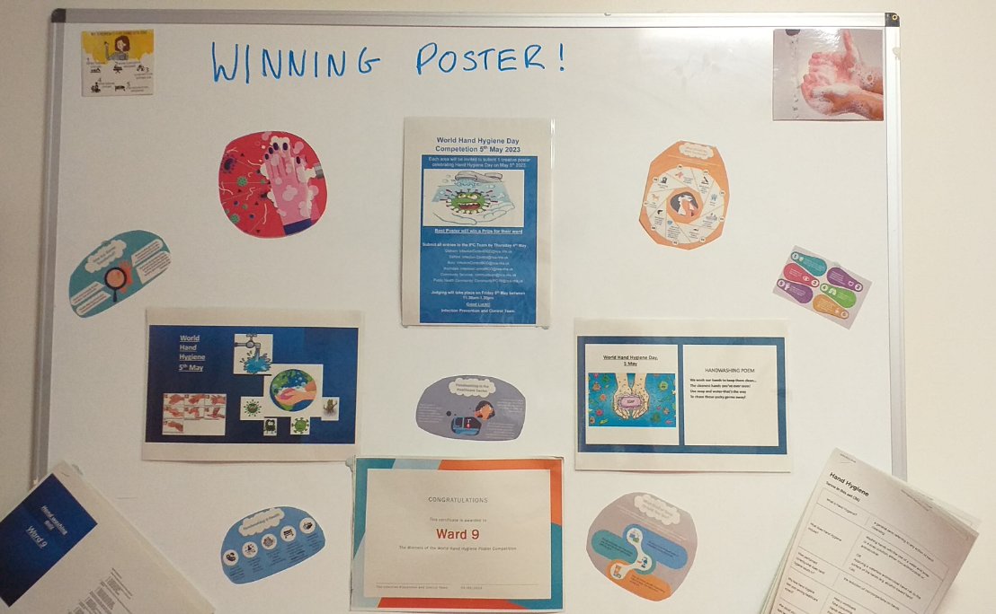 🏆Congratulations Ward 9, FGH🥇 They won the poster competition for Hand Hygiene ✋