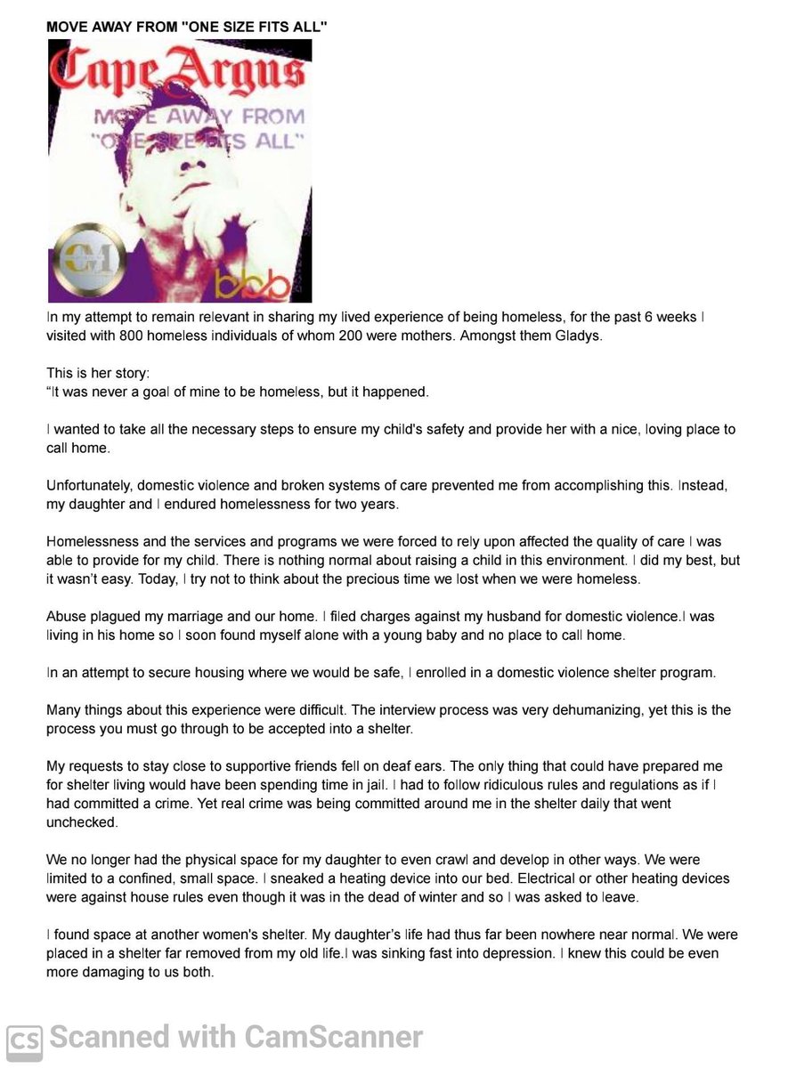 rehomingcarlos's tweet photo. My column in the Cape Argus today is entitled 
"MOVE AWAY FROM 'ONE SIZE FITS ALL"
And is a follow up on my column on Sunday for "Mother's Day" https://t.co/Udu6qcOIBY