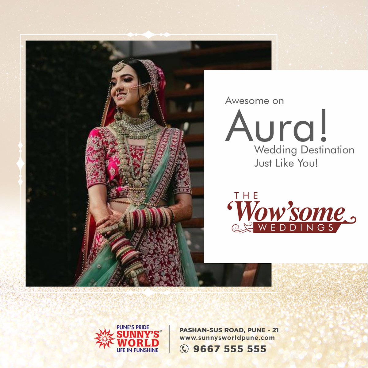 Awesome on Aura!
Wedding Destination Just Like You!

Weddings by Sunny’s World Sus Gaon Pune-412115
Call for more Detail's :- +91 96675 55555

bit.ly/bestweddingdes…

#sunnysworld #sunnysworldpune #weddingdestinations #father #daughter #destinationweddingsindia