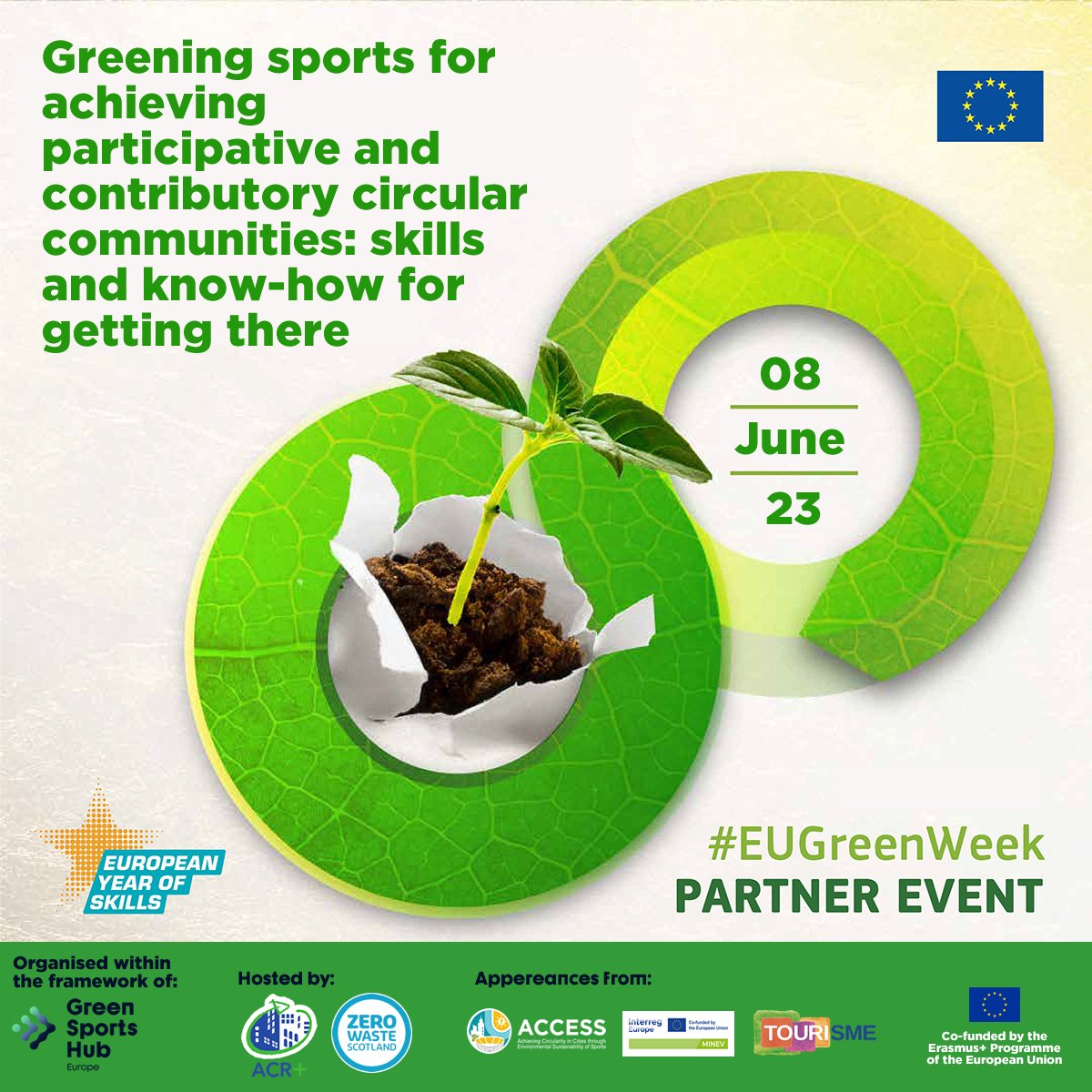 GreenSportsEuro's tweet photo. @ACRplus are pleased to welcome the projects @ACCESS_2CC, @Tour4SME and @interregMINEV to their partner event in Brussels as part of @EUgreenweek, demonstrations of applied solutions of #circulareconomy in cities and regions.

Information and registration: https://t.co/W2orsQsv3P https://t.co/u89mTqHqP6