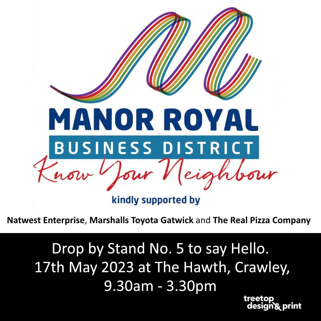 We're looking forward to the <a href="/Manor_Royal/">Manor Royal BID</a> #KnowYourNeighbour event at <a href="/thehawthcrawley/">The Hawth</a> on 17th May 2023. Doors open 9.30am - 3.30pm. If you're attending, make sure you drop by to say hello, we'd love to meet you. 
#crawley, #ManorRoyal #Printing
