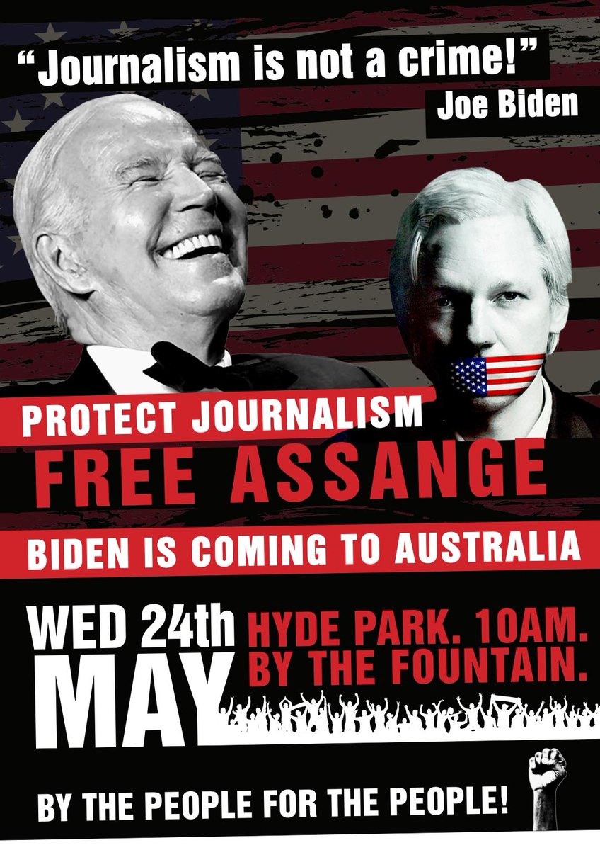 amelia_otto11's tweet photo. Are you coming to Sydney 24th May? This is gonna be BIG!! We must unite for Julian Assange while Biden is in town. Here's four great reasons for starters👇
📣Gabriel Shipton
📣Stephen Kenny 
📣David McBride
📣Senator Peter Whish-Wilson
#ProtestBiden
#FreeAssangeNOW https://t.co/GG2iueapn1