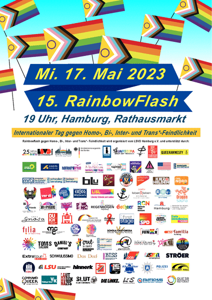 lsvd's tweet photo. #Morgen ist #IDAHOBIT*
In #Hamburg veranstalten u.a. der @LSVDHamburg den #RainbowFlash um 19 Uhr auf dem Rathausmarkt
👉 Kommt vorbei!
👉 https://t.co/z9leZrpCoq https://t.co/cvQGpQatGT
