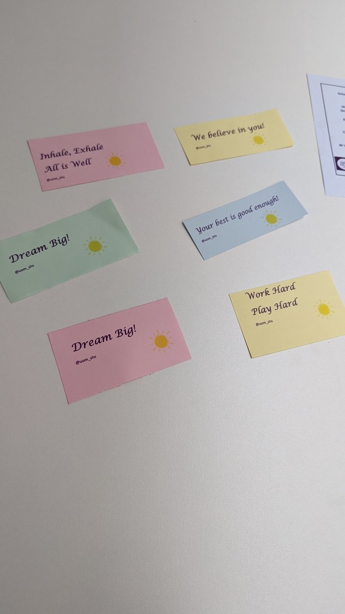 When you arrive at your exam and find these little affirmations ✨ <a href="/UoM_SHS/">School of Health Sciences</a>