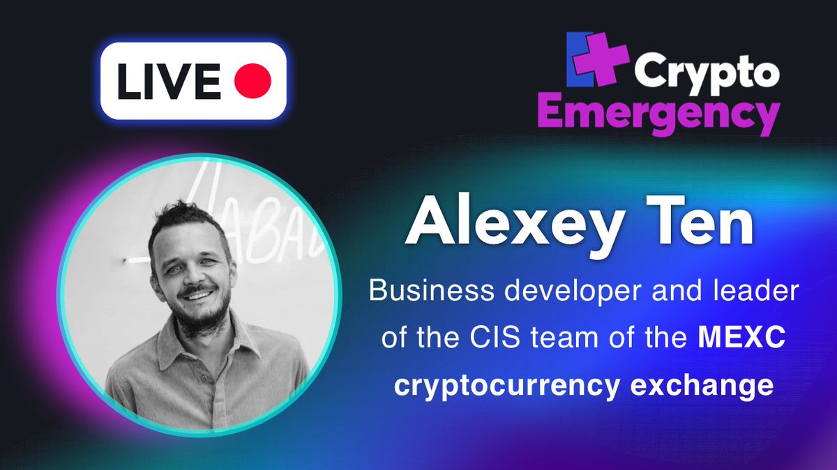 💈[1/2]

🎙On 18.05 at 15:00 UTC there will be a live broadcast in our RU telegram chat.

- Link: t.me/cryptoemergenc…

🗣Invited speaker - Alexey Ten

Alexey Ten is a business developer and team leader of CIS cryptocurrency exchange <a href="/MEXC_Global/">MEXC Global</a>. 

#CEX #MEXC #CEM #ALTCOIN