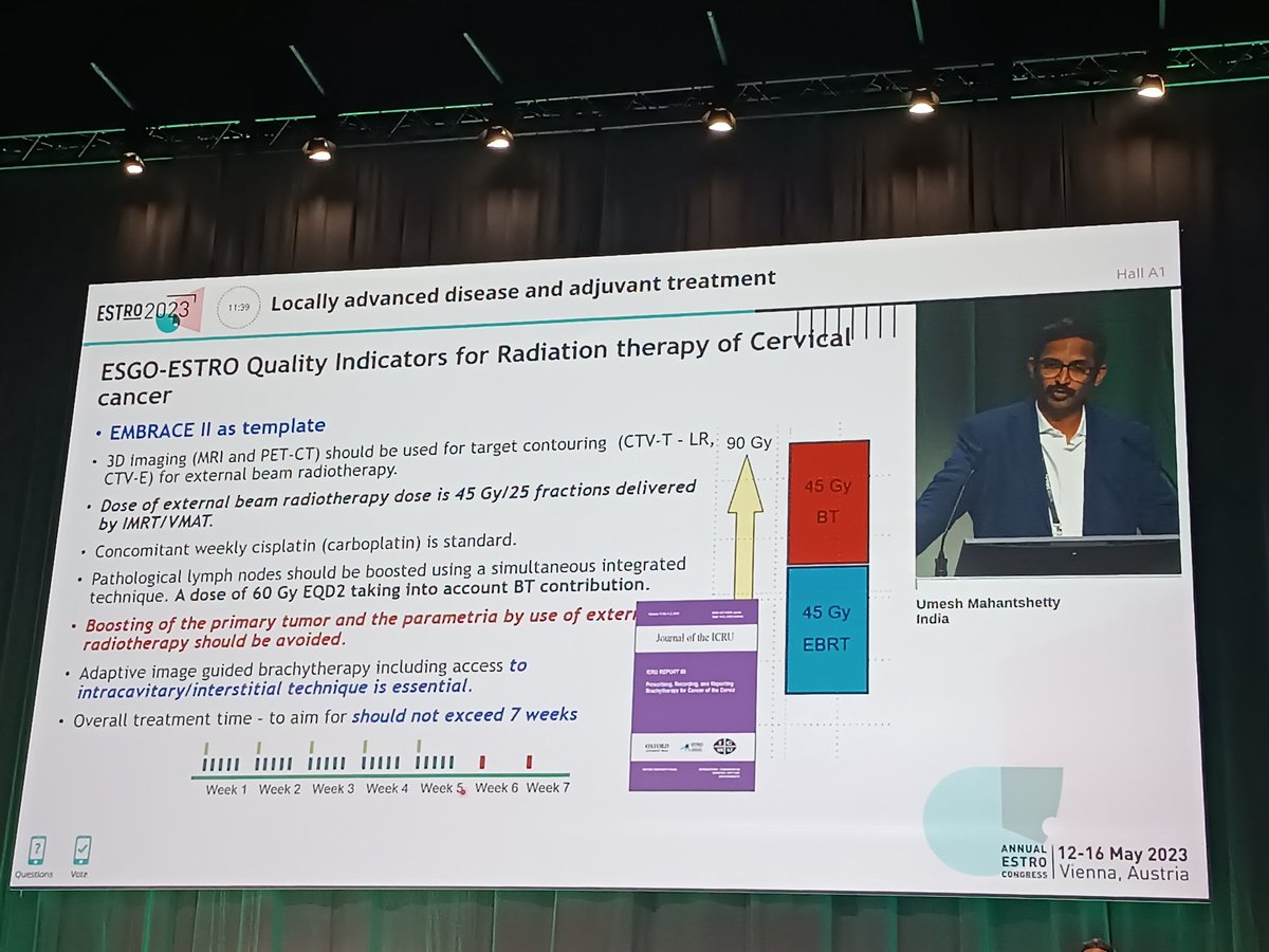 And, YES!!!!! #brachytherapy is essential. #cervicalcancer.#ESTRO2023.
Avoid boosting primay cervical tumor or parametrium by #ebrt.