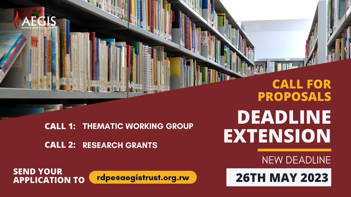 Aegis Trust on Twitter "📢⏰ DEADLINE EXTENSION 📢⏰ Aegis Call for