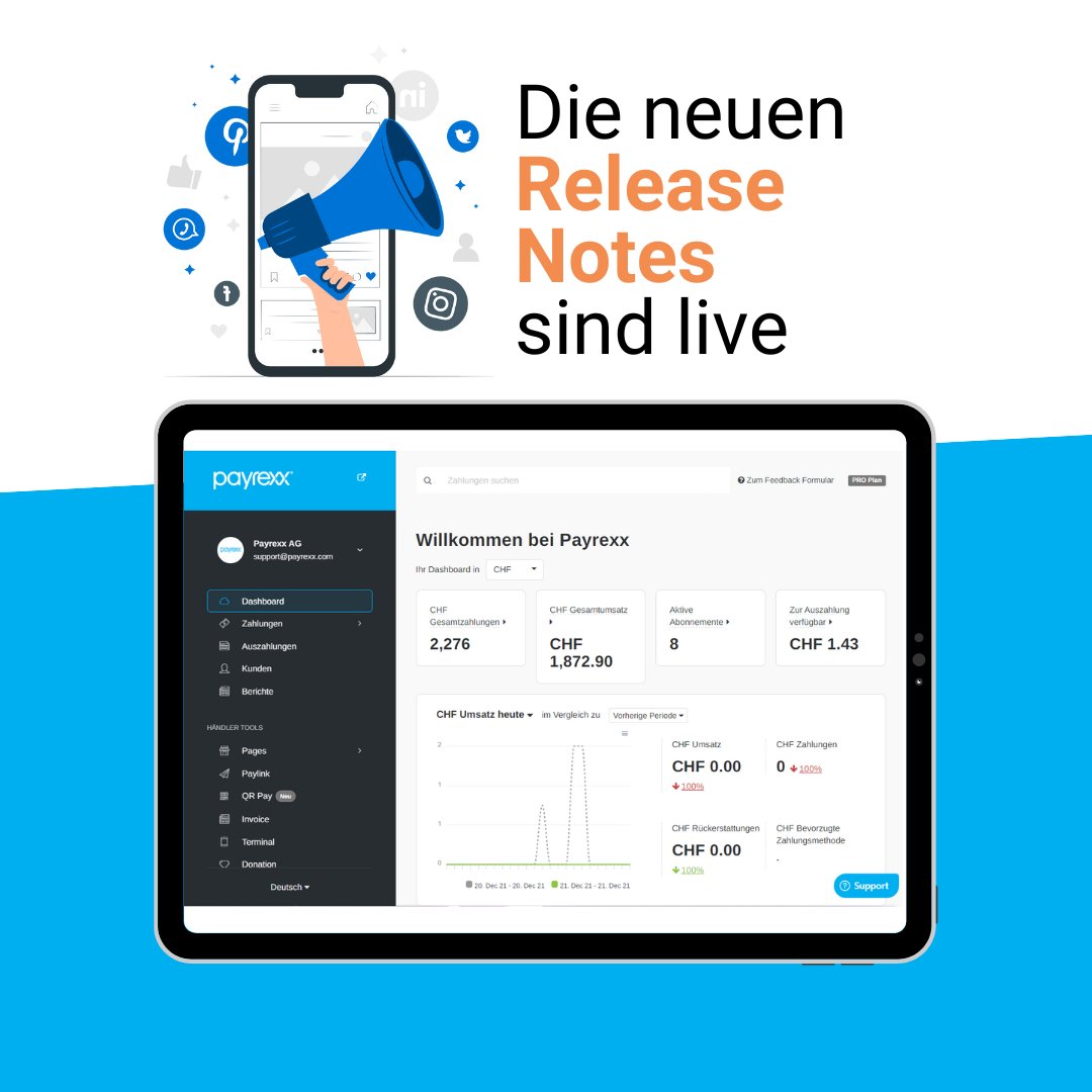 Neue Payrexx-Funktionen für Dich🥳

Die neue Zahlungsart Centi ist für Händler:innen in der Schweiz verfügbar und kann mit wenigen Klicks aktiviert werden.  

Alle Neuerungen findest Du in unserer Download-Rubrik. Jetzt entdecken: bit.ly/3W3vzL7 

#ecommerce
