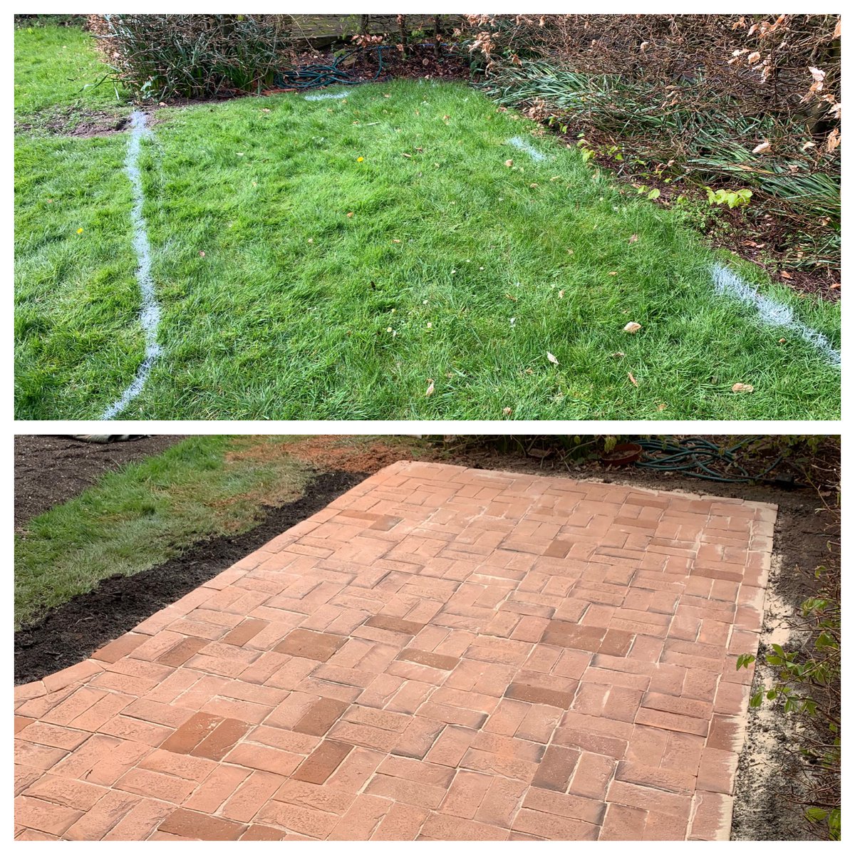 Lovely time installing this new brick patio area for a returning customer in Hooe. Area was excavated by hand, membrane laid, 100mm sub base and then sharp sand all whacker plated. Bricks then laid with all edgings cemented to prevent movement.