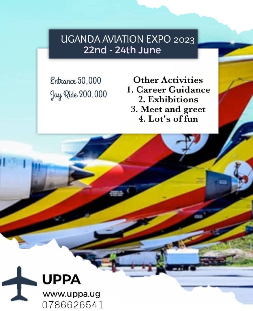 The Aviation Expo is one not to miss! Come learn about aviation from the 22nd to the 24th June 2023 ✈️ Entrance fee is 50,000 UGX and a joy ride around Entebbe and surrounding area for those interested at only 200,000 UGX. Come one! Come all ✈️ #ugaviationexpo #UPPA