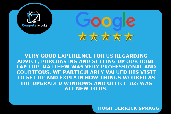 CompworksUK's tweet photo. Thank you Hugh! Over the past few years we've built some excellent feedback on both our #Google  and #Facebook profile 🤝 https://t.co/6jQ7blX5z1