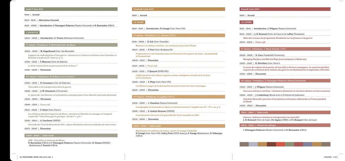 L'<a href="/APHG_CA/">APHG Reims</a> signale à l'ens des collègues de Reims &amp; de CA début juin le colloque de l'équipe de <a href="/Parabain1/">Parabainô</a> en collaboration avec <a href="/CERHiC/">CERHiC</a> 
On parlera Antiquité mais pas seulement 

<a href="/ValeriaAugusta8/">Roma Aeterna 🏛</a>
<a href="/VBeaulande/">Véronique Beaulande</a>
<a href="/NoemiVillaceque/">Noémie Villacèque</a>