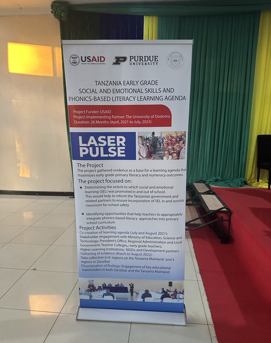 Additional key  findings from the Social Emotional Learning study in Tanzania mainland and Zanzibar April 2021 to July 2023. This is one of the projects supported by <a href="/LASERPULSE2/">LASERPULSE</a> <a href="/LifeAtPurdue/">Purdue University</a> with funding from <a href="/USAID/">USAID</a> Implementing partner is <a href="/udomtheofficial/">The University of Dodoma</a> #LASERResearch