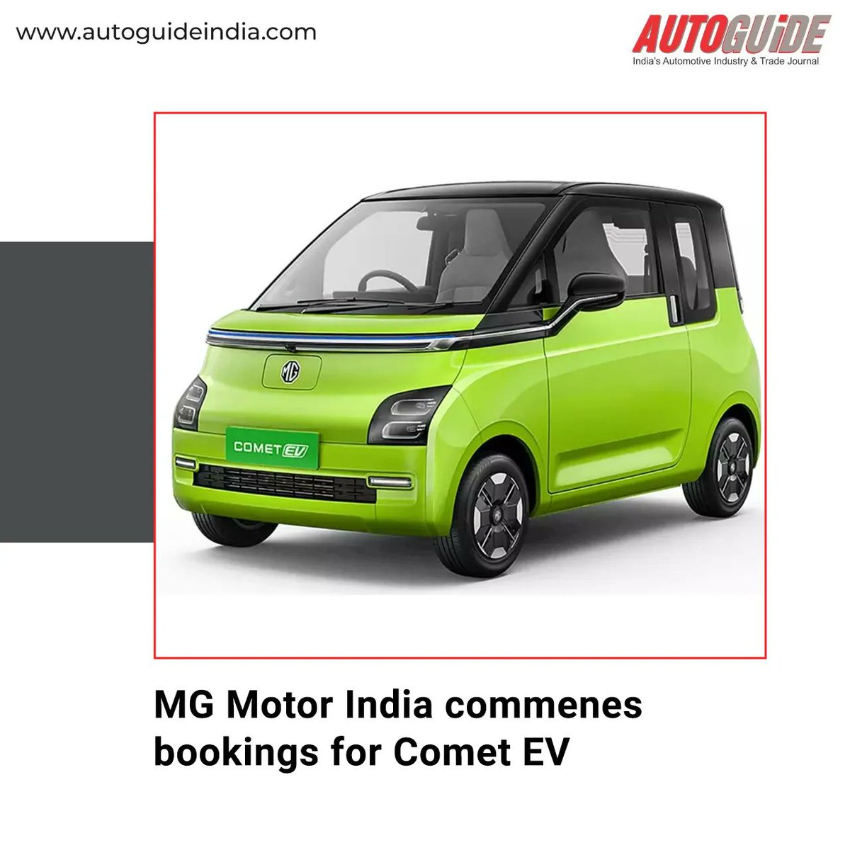 buff.ly/42GJBVt 
MG Motor India announced the commencement of bookings of the MG Comet EV – a Smart EV for Urban Mobility. 

#EV #comet #MG #launch #bookingopen