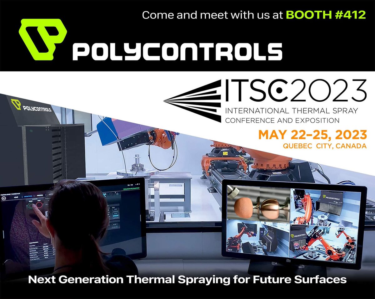 Meet with us at ITSC2023 😁
 
This year, ITSC brings thermal spray scientists, technologists, manufacturers and suppliers from all around the world to Quebec city from May 22 to 25.
 
Polycontrols is pleased to sponsor that fantastic event, and very excited to be part of it !