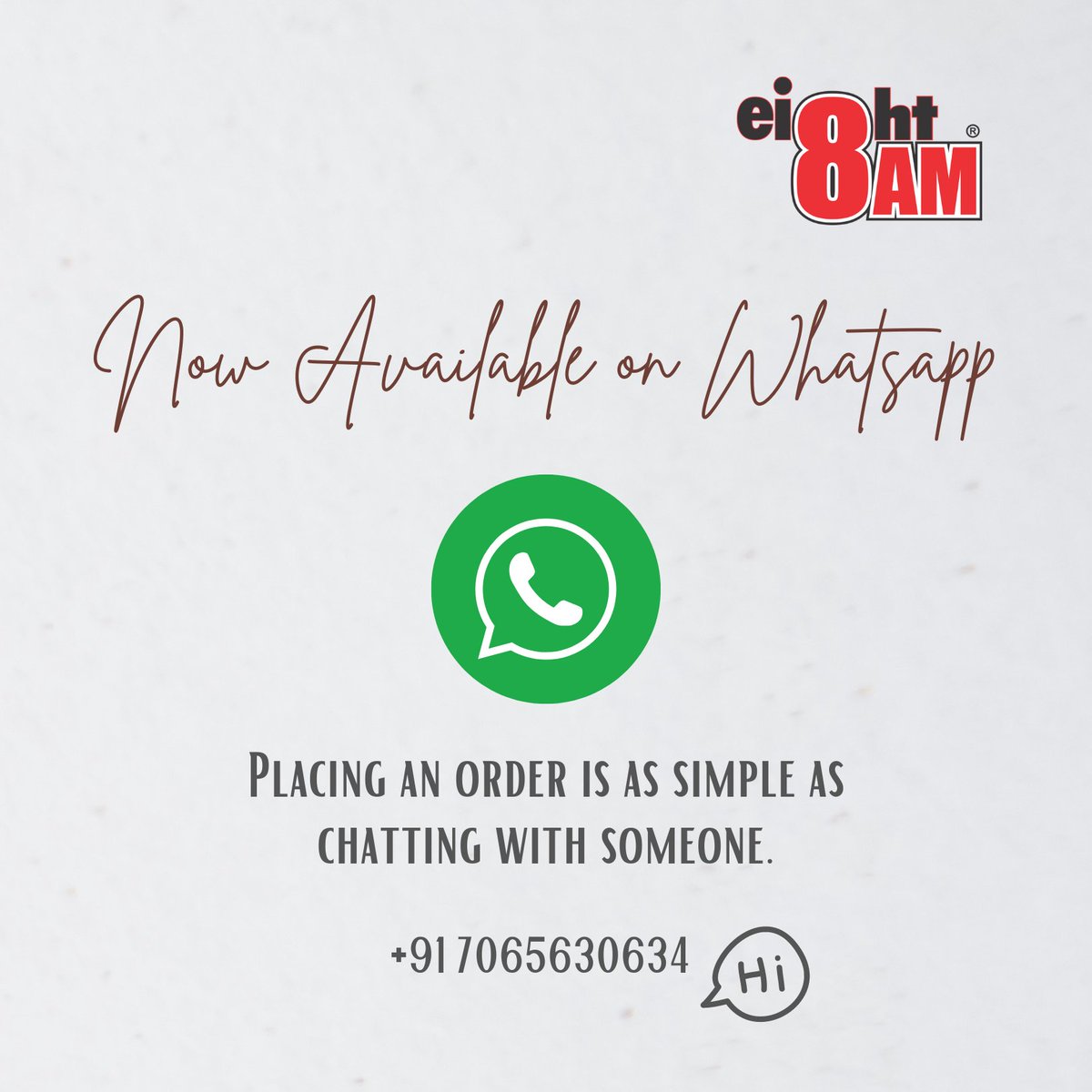 Try our new healthy instant millets, now available on 𝐖𝐡𝐚𝐭𝐬𝐀𝐩𝐩!

To order your millets, simply drop a "hi" on WhatsApp to +𝟗𝟏 𝟕𝟎𝟔𝟓𝟔𝟑𝟎𝟔𝟑𝟒. We will deliver your order right to your door.