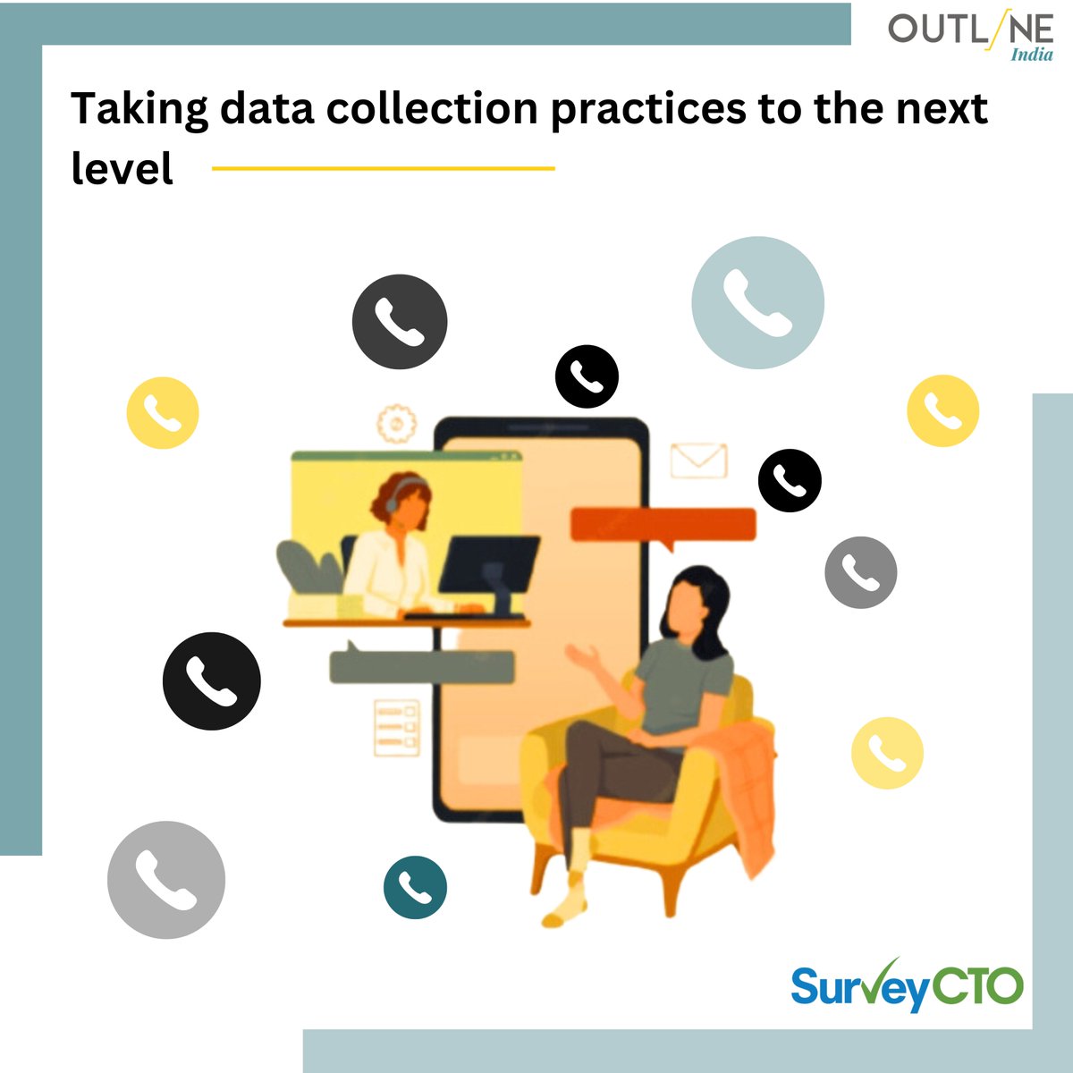 OutlineIndia's tweet photo. Taking data collection practices to the next level, leveraging @SurveyCTO’s features for phone surveys.  

The major challenge: An endline assessment of 15,000 surveys during the COVID-19 pandemic. 

To know how we overcame this challenge visit https://t.co/IQNDBblBy1 https://t.co/ejCXYGd2kv