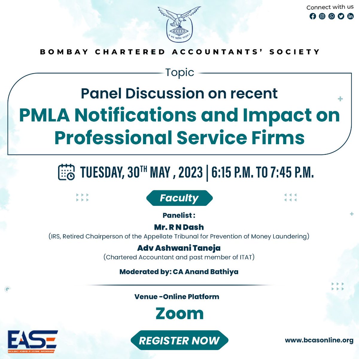 bcasglobal's tweet image. Join us for a panel discussion on recent PMLA notifications and their impact on professional service firms. Our panelists will share valuable insights on this crucial topic. Don&apos;t miss out! 
Register now: bit.ly/451e2XV
#pmlanotifications #amlcompliance #regulatorychange