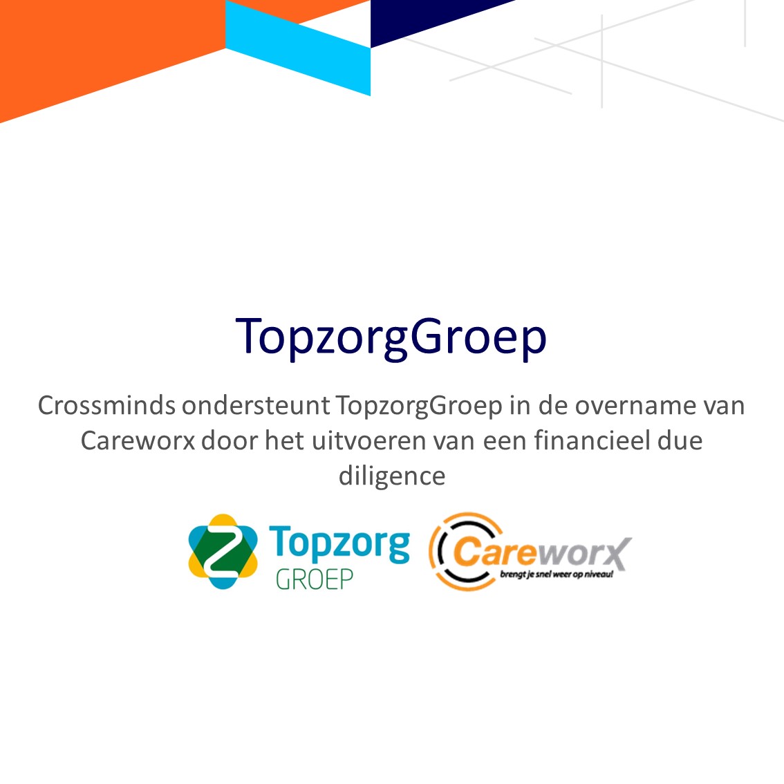 ✍ Trots om TopzorgGroep te ondersteunen bij de overname van Careworx Healthcare!

Ons toegewijde team heeft samengewerkt met TopzorgGroep om de financiële aspecten van de overname te onderzoeken en te evalueren. sowo.kr/l1rpT4B3