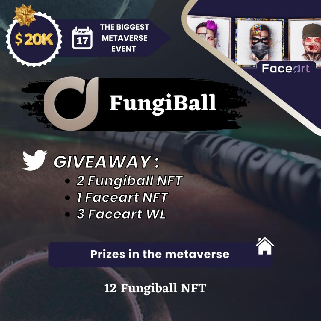 Exciting news! We partnered with FaceArt for the #Faceartmetaverse event!🎉 

#GIVEAWAY BONUS:  
➡️RT + LIKE  
➡️Follow @faceartNFToff & @Fungiball_off   
➡️Tag 3 friends   

⏰END: May 21, 7PM GMT+2  

➡️To participate to the metaverse, join the FaceArt Discord:…