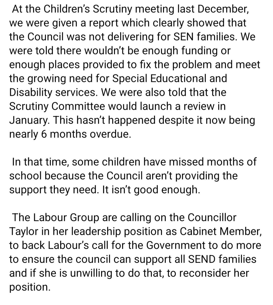 MichelleWelshMP's tweet photo. An OFSTED report on the provision for Special Educational Needs @NottsCC has today been published and it highlights widespread, systemic failings, particularly by those in leadership roles in regard to SEND provision. Here is my statement as Shadow Cabinet Member 👇 https://t.co/hbMbYIaV7M