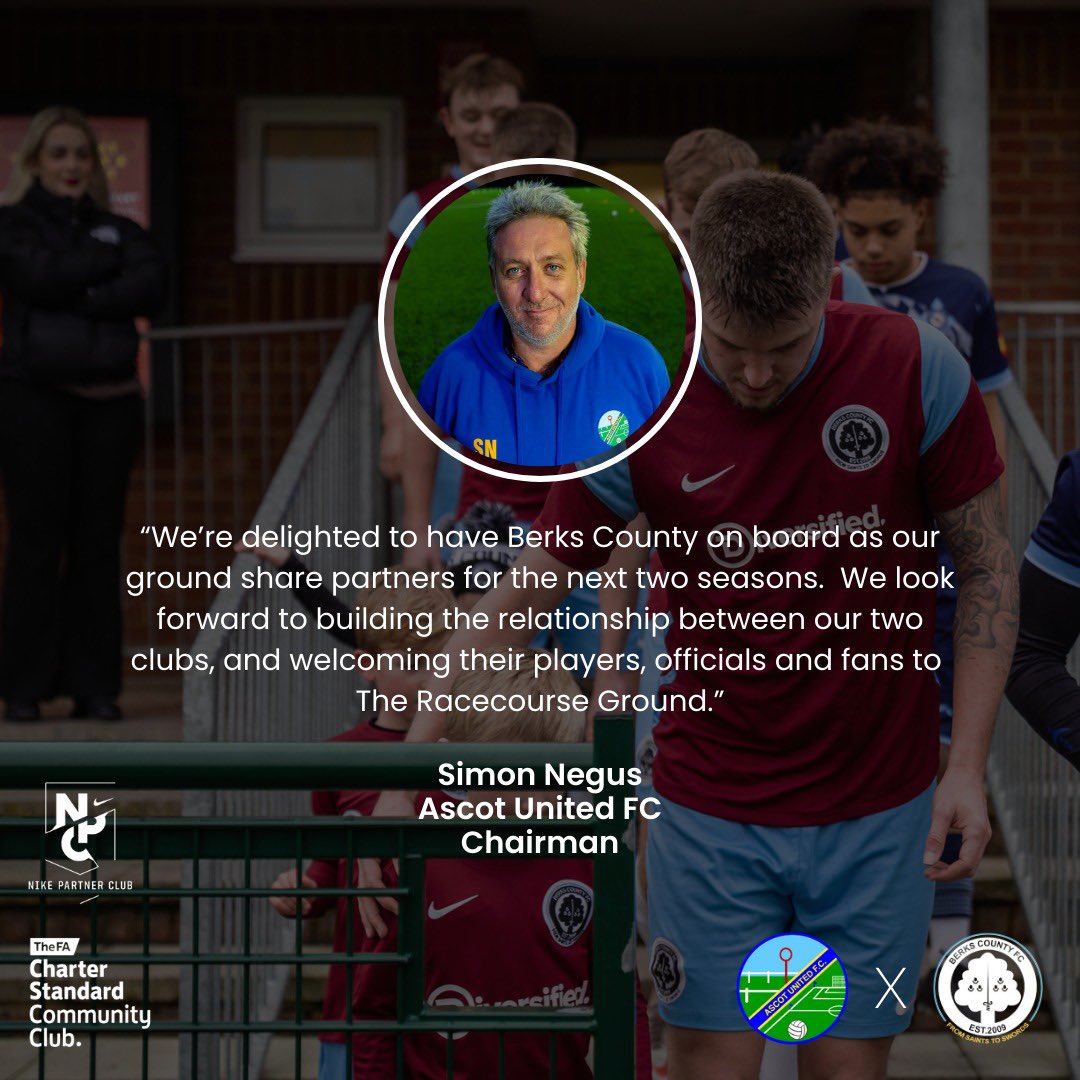 🚨BIG NEWS🚨 Our 1st Team will be moving to The Racecourse Ground, @AscotUnitedFC for the 2023/24 & 2024/25 seasons. A huge thank you to @Binfieldfc for hosting us for the last 3 seasons. More reaction to follow, let’s hear from the Chairman first ⬇️