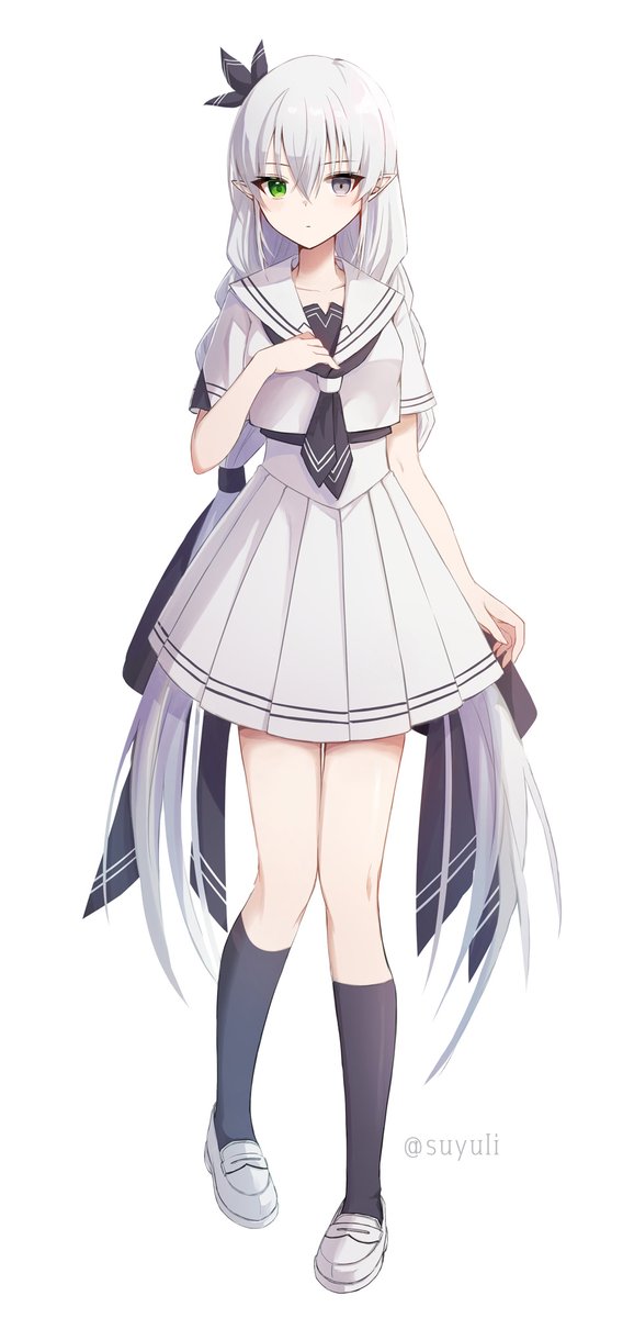 「平梅探索者の、「白セーラーエルフさん」もとい真白エルフ! 立ち絵ちゃんと出してな」|平梅 珠百合🍁フィジクス・ポイントのイラスト