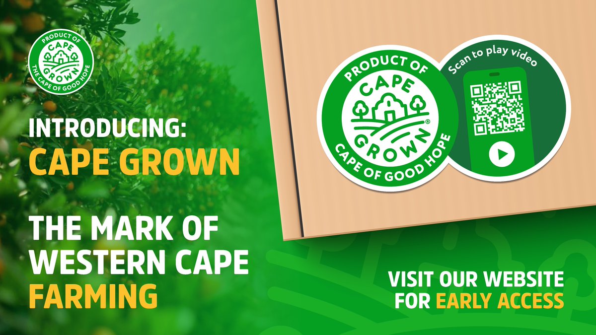CapeMadeMark's tweet photo. Introducing Cape Grown and its new logo! Are you a Western Cape farmer or exporter? We’d like feedback from people involved in growing or exporting citrus, apples, grapes and rooibos (or other produce). Visit our website and complete the form. Learn more: https://t.co/7w4wyFy19X https://t.co/yhb7cxalR5