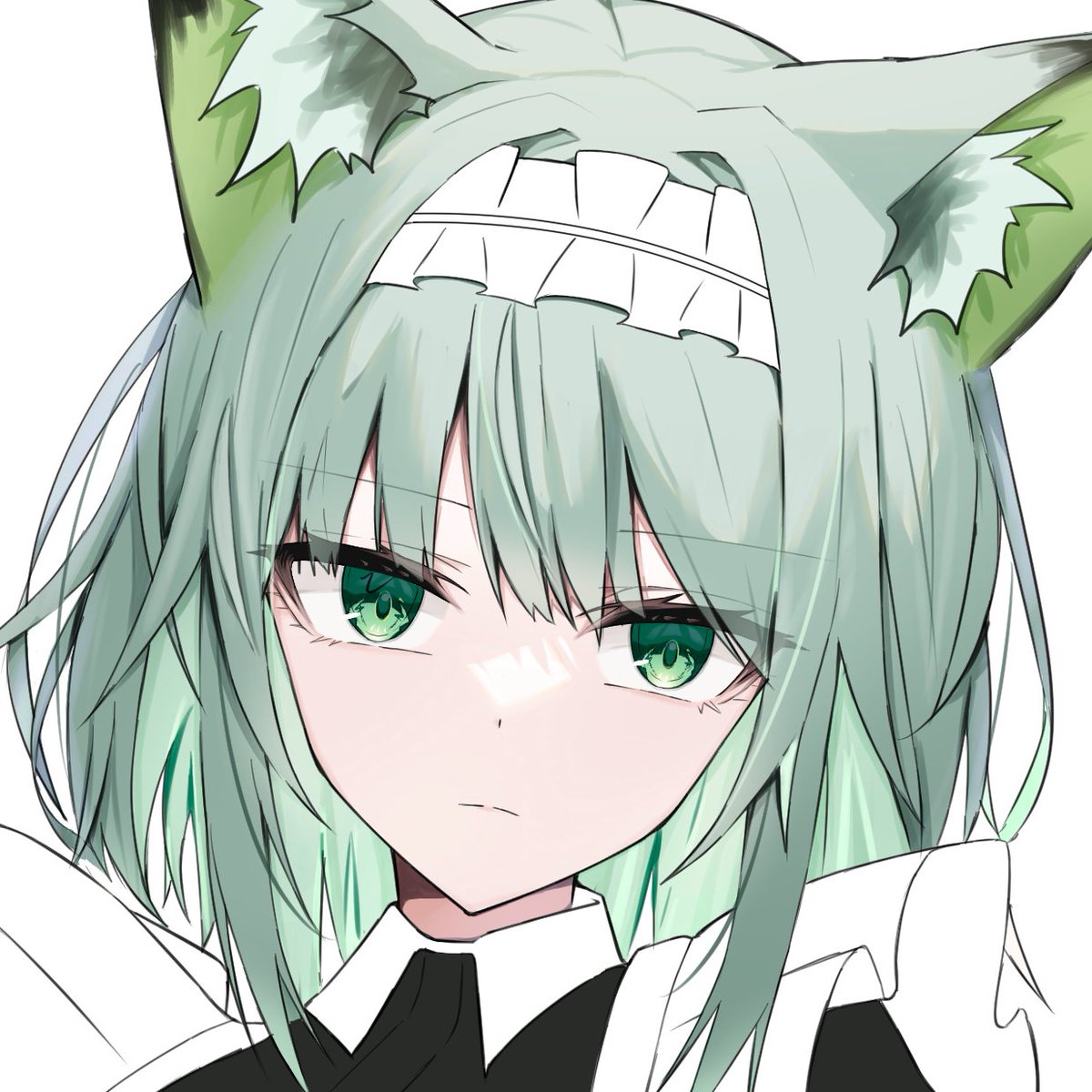 kal'tsit (arknights) 1girl animal ears solo green eyes cat ears maid animal ear fluff  illustration images