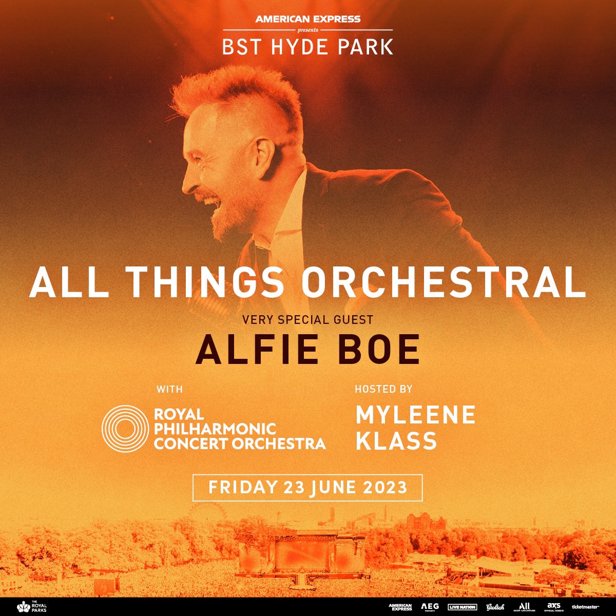 LIVE SHOW NEWS 🎤// @AlfieBoe announced for All Things Orchestral event at BST Hyde Park this June.