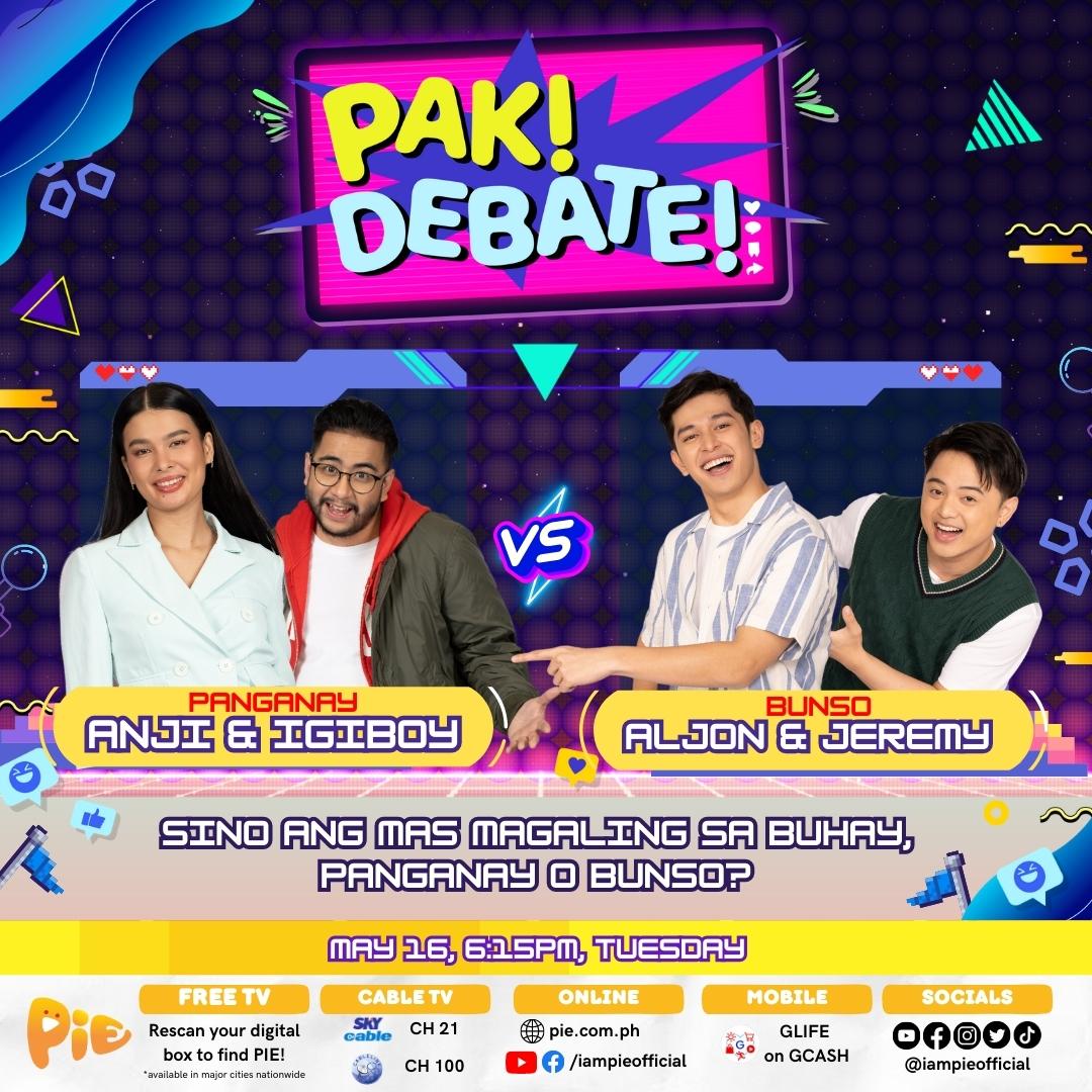 iampieofficial's tweet photo. PAK DEBATE: SINO ANG MAS MAGALING SA BUHAY, PANGANAY O BUNSO?

Para sa side ng panganay ay si Anji at Igiboy!

Para naman sa bunso side ay si Aljon at Jeremy!

Kanino ka papanig?

📺 Pak Na Pak 
 📆 May 16, 6:15pm
🔗 https://t.co/PxUUi5kVcB https://t.co/o2lOOs5tyX