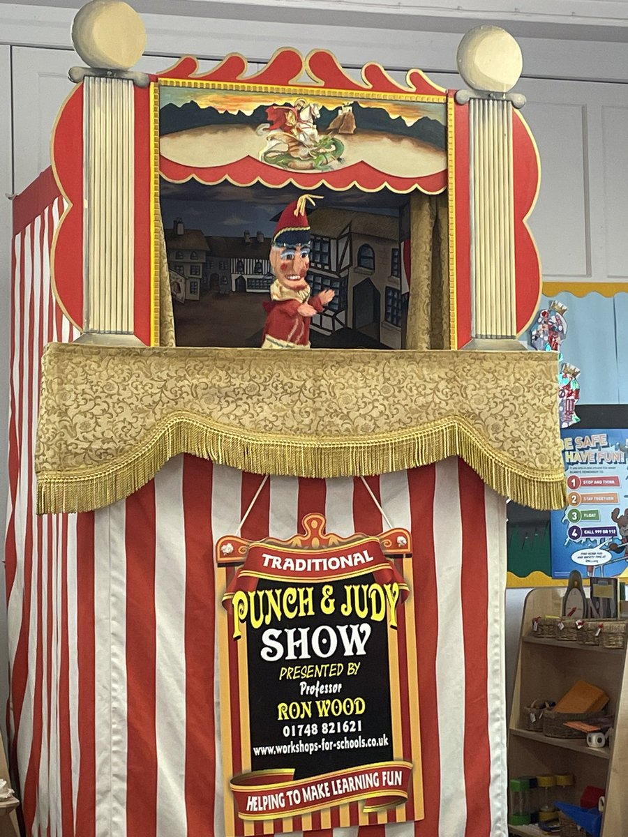 Punch & Judy show at school today. Learning bout seaside holidays in the past with a seaside workshop #besidetheseaside #punchandjudy