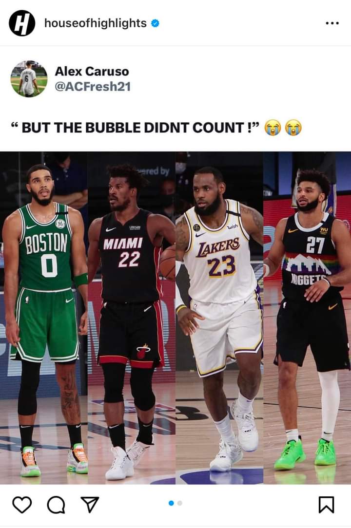 WeezyweM's tweet photo. Same teams from the bubble so now what's the excuse🤔 https://t.co/EVAEwggTUY