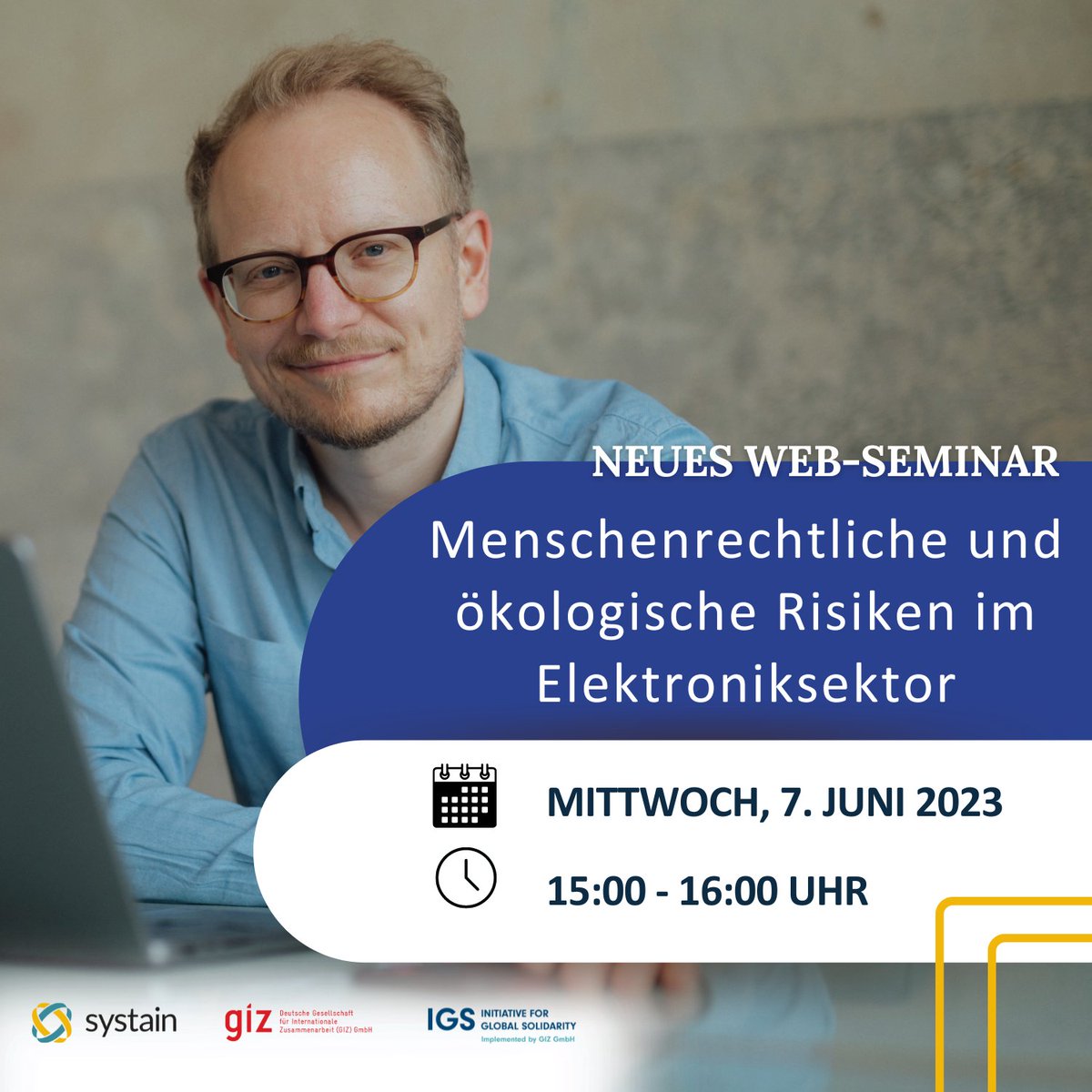 systainconsult's tweet photo. ➡ Hier entlang: https://t.co/ZUVIjNtoxh
In einem Web-Seminar stellen wir die Ergebnisse der Studie "Menschenrechtliche und  ökologische #Risiken im #Elektroniksektor - Die Umsetzung unternehmerischer Sorgfaltspflichten" vor und Sie sind herzlich eingeladen.✅ https://t.co/YfZwgBA18w