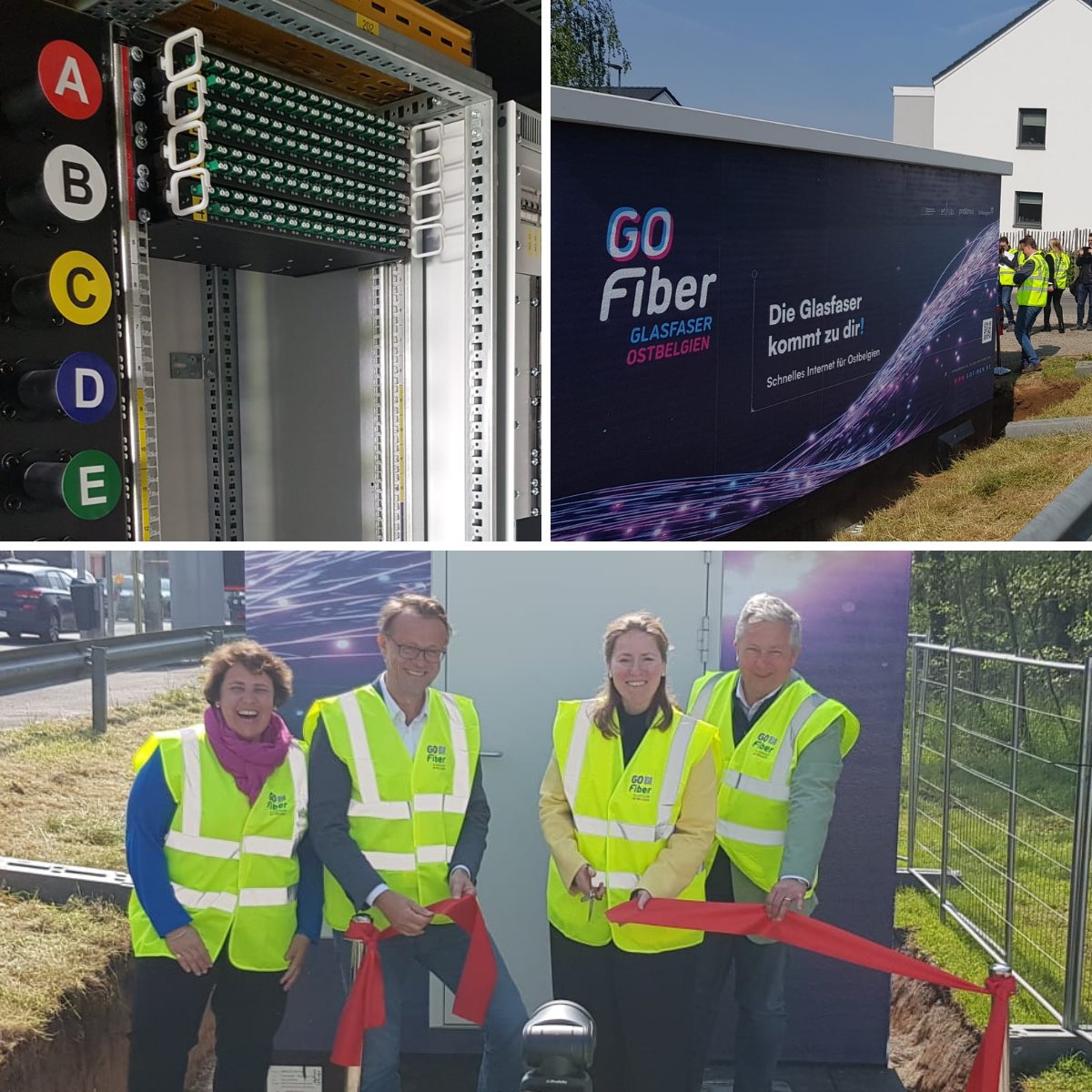 ProximusGroup's tweet photo. The rollout of #fiber across the entire territory of the German-speaking community in Belgium has officially begun. Yesterday #GOfiber a company owned by @Proximus, @Ethias and the German-speaking Community, took a symbolic step with the installation of a first POP in Kelmis. https://t.co/03dmzRb2HW