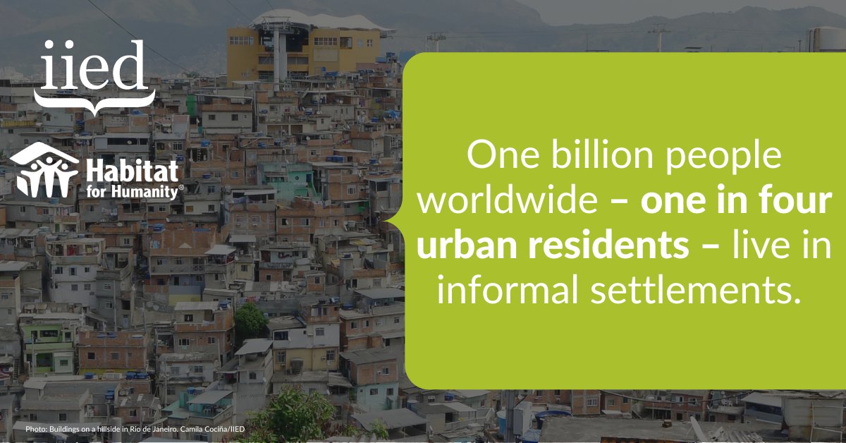 One billion people worldwide - 1 in 4 urban residents - live in informal settlements. Improving their #housing conditions is not only a human rights imperative, but also generates positive impacts for income, health and education conditions for the whole society. #HomeEquals